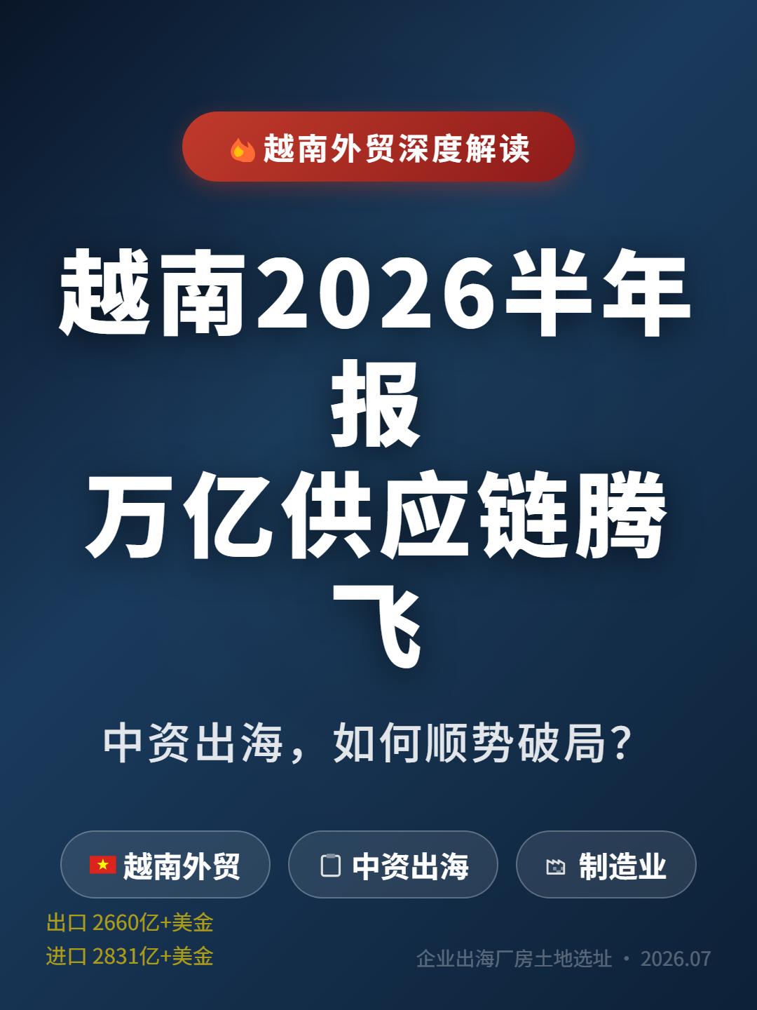 仓库出租,越南2026上半年外贸半年报 万亿供应链腾飞 中资出海建厂选址指南
